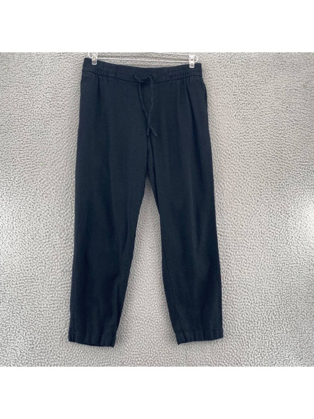 Old Navy Pants Womens Small Black Linen Blend Pull On Tapered Pockets Everyday